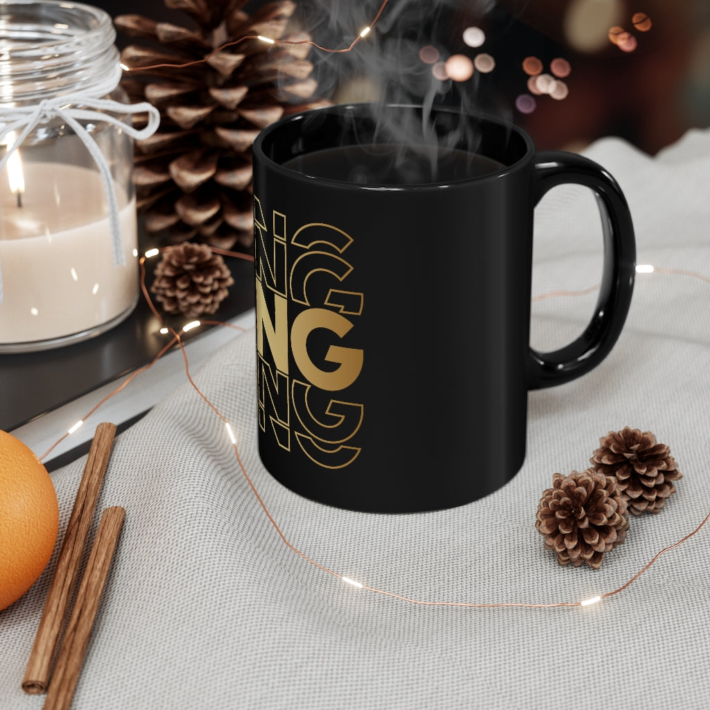 King Black Mug