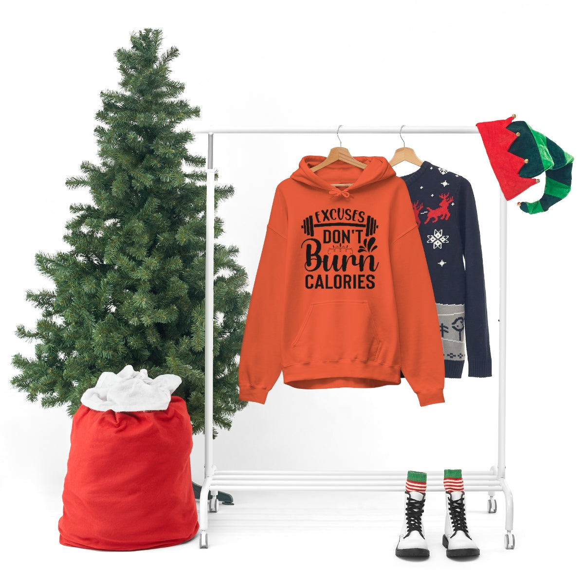Excuses Dont Burn Calories Hooded Sweatshirt