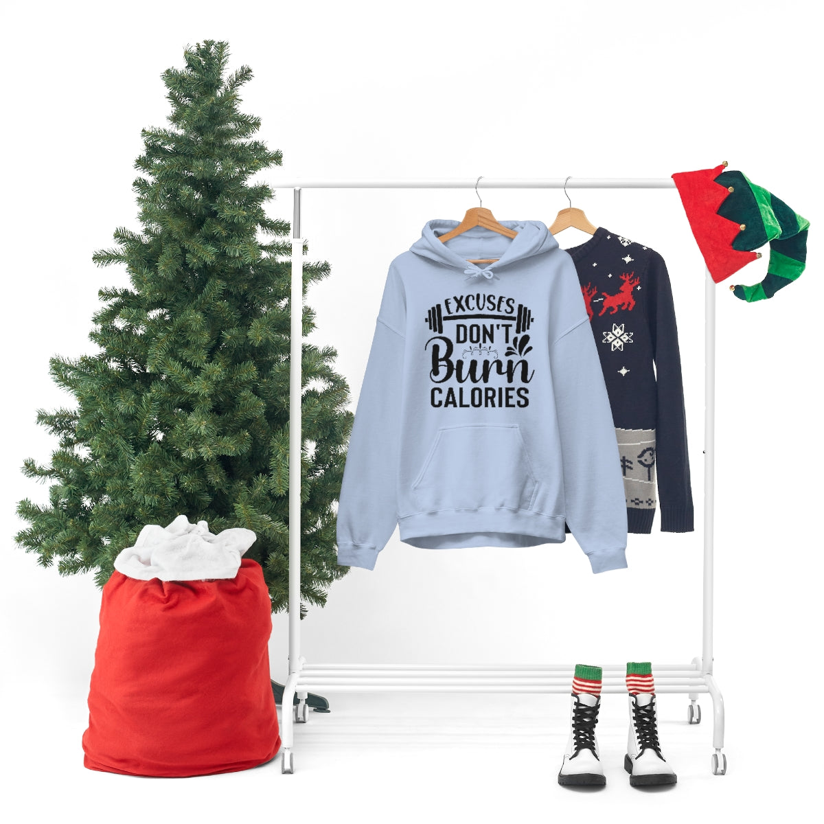 Excuses Dont Burn Calories Hooded Sweatshirt