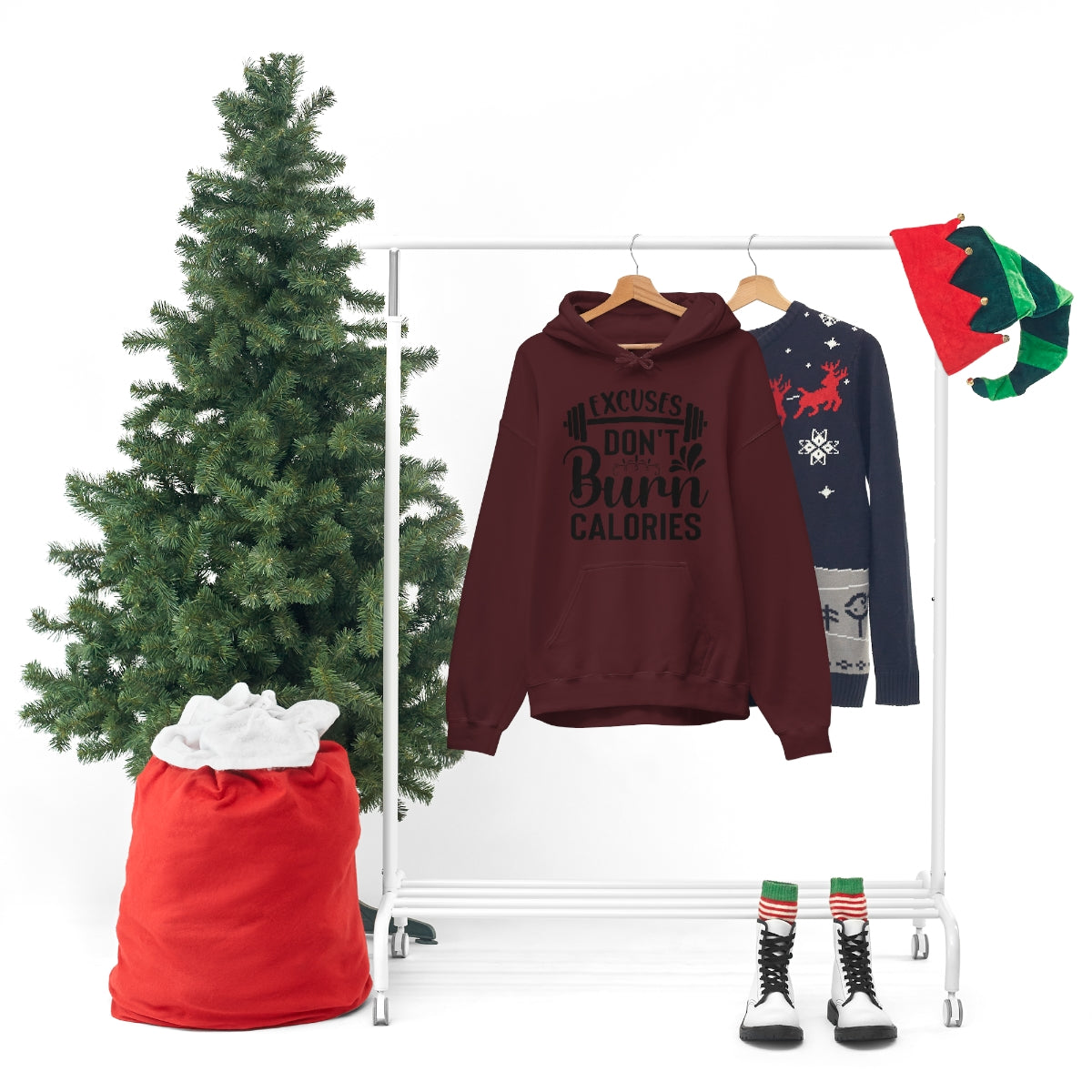 Excuses Dont Burn Calories Hooded Sweatshirt