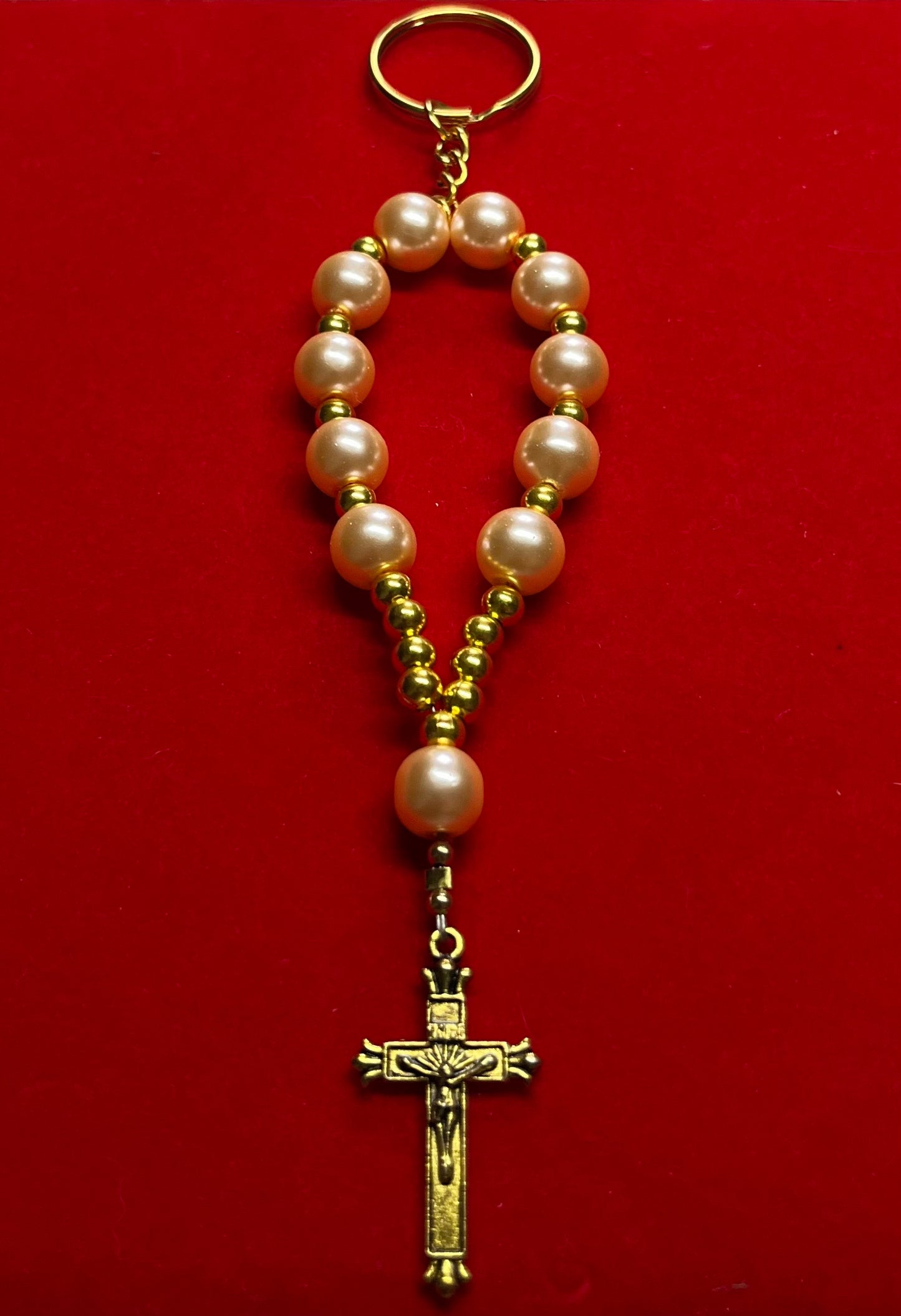 Peach & Gold Keychain