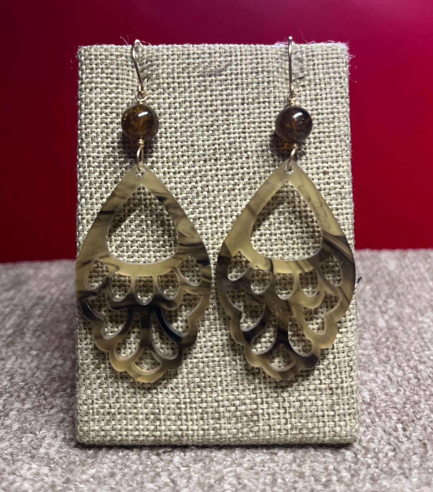 Brown & White Earing